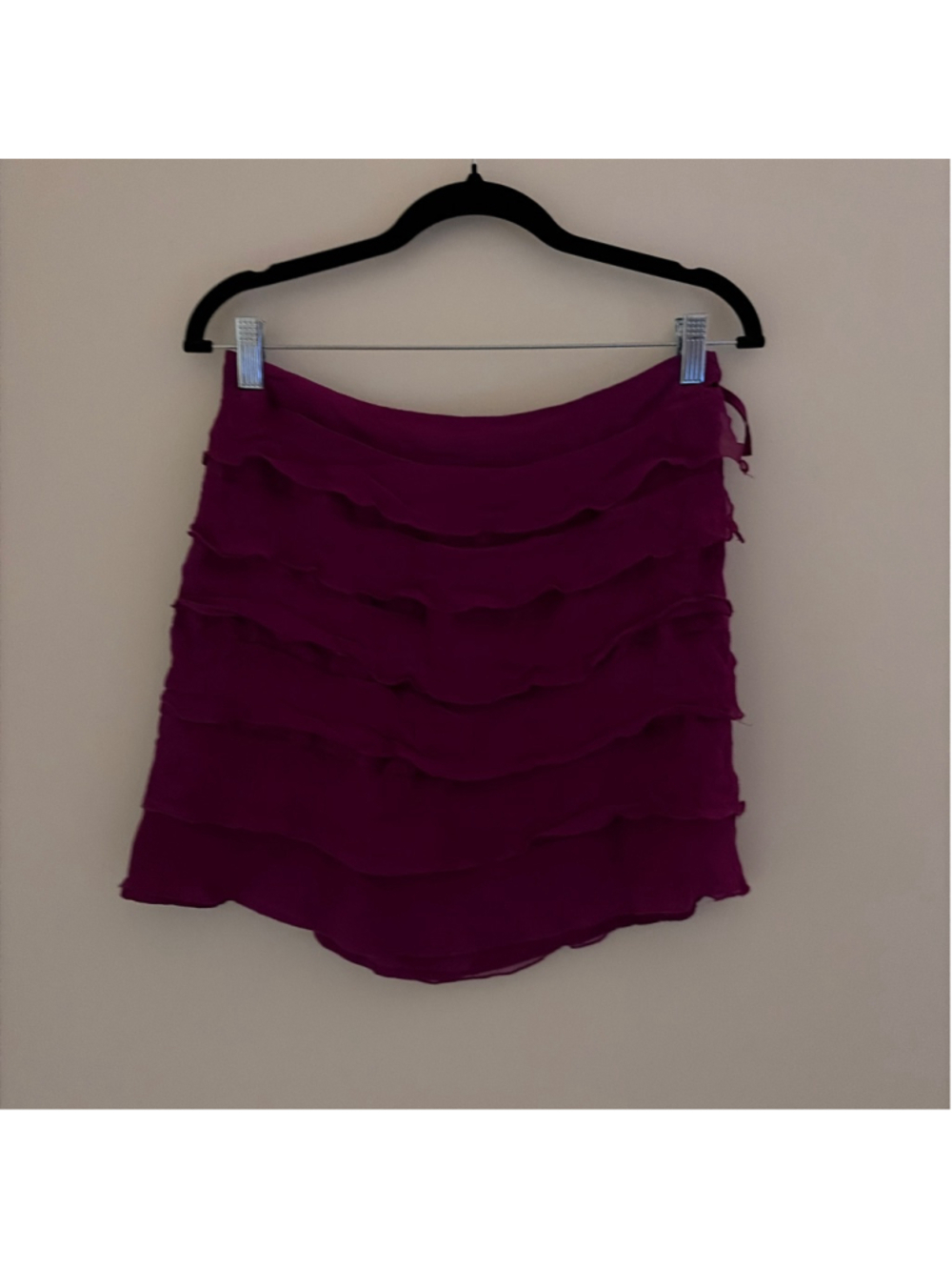 Women's SILKLAND Purple Ruffled Mini Skirt Size 4